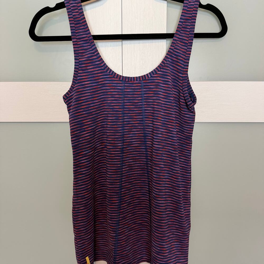 Lole Striped Athletic Tank Top Women’s Small Blue Pink Scoop Neck Workout Yoga T